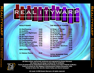 Realitywarp/The Reign of Turner CD Tray Insert